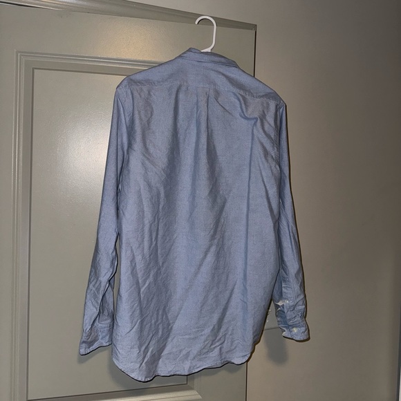 Large Blue Ralph Lauren Blake 100% Cotton Button Down long sleeve shirt Sz Large - Picture 3 of 3